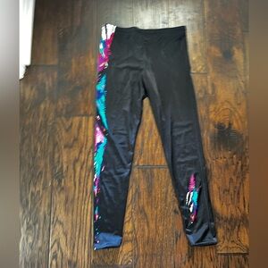 Dolfin Black Swim Leggings with Vibrant Side Design